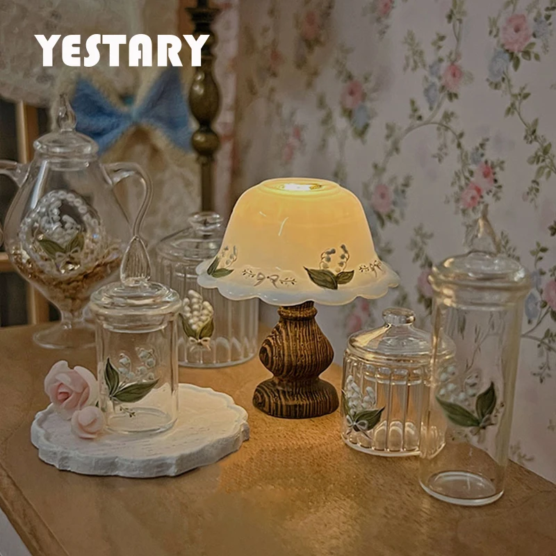 

YESTARY 1/6 Dollhouse Furniture Obitsu 11 Bjd Doll Furniture Toy Lily of the Valley Table Lamp Doll Accessories Toy Fashion Vase