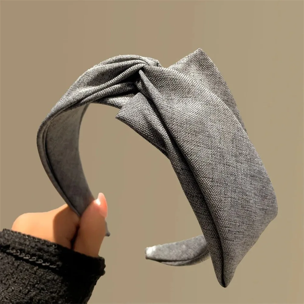 

Korean Style Knit Headband Stretchable Knitting Cotton Textured Cotton Headband Crumpled Texture Wide Bezel