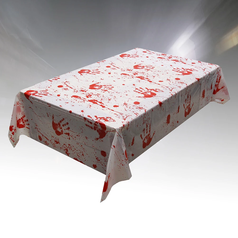 

2pcs Halloween Blood Tablecloth Party Arrangement Blood Staining Tablecloths Interior Decoration Props for Party and Halloween