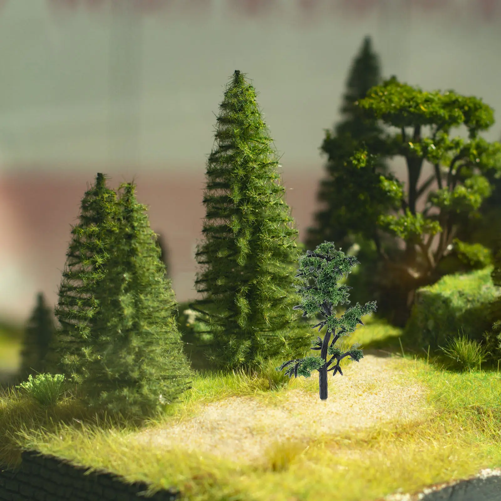 Miniature Spruce Trees 5 Piece Realistic Model Scenery for Train Layout Diorama Garden Landscape Decor