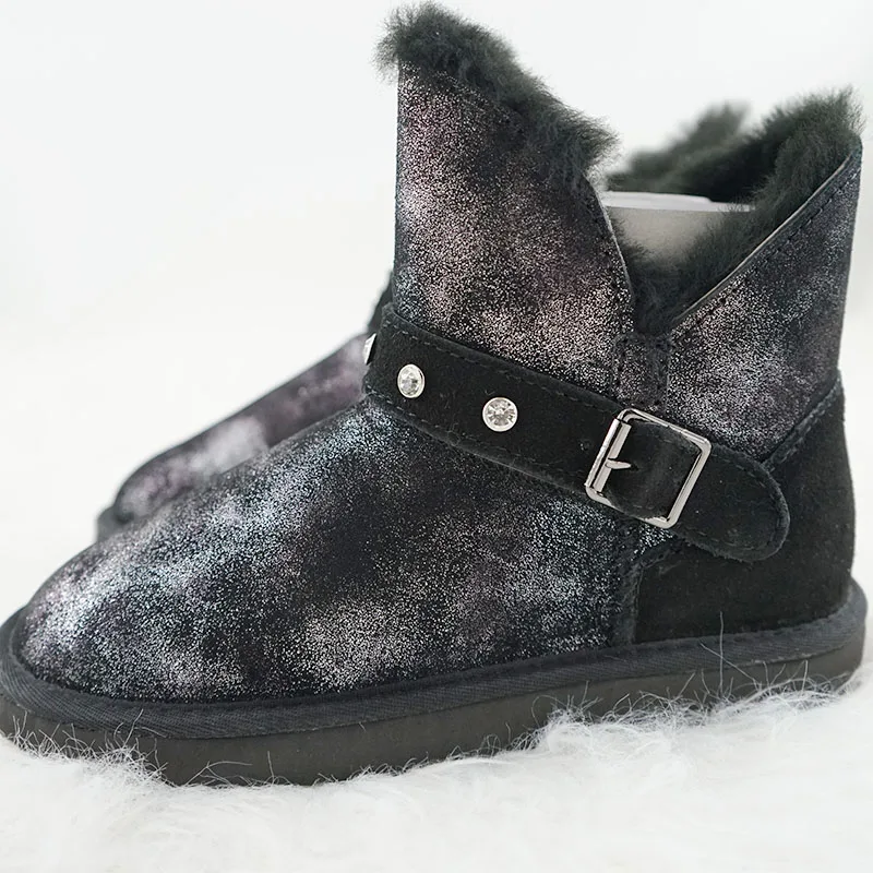 Fashion Boots 100% Genuine Cowhide Leather Snow Boots Classic Women Boots Thick Wool Lining Warm Winter Shoes for Women image 4