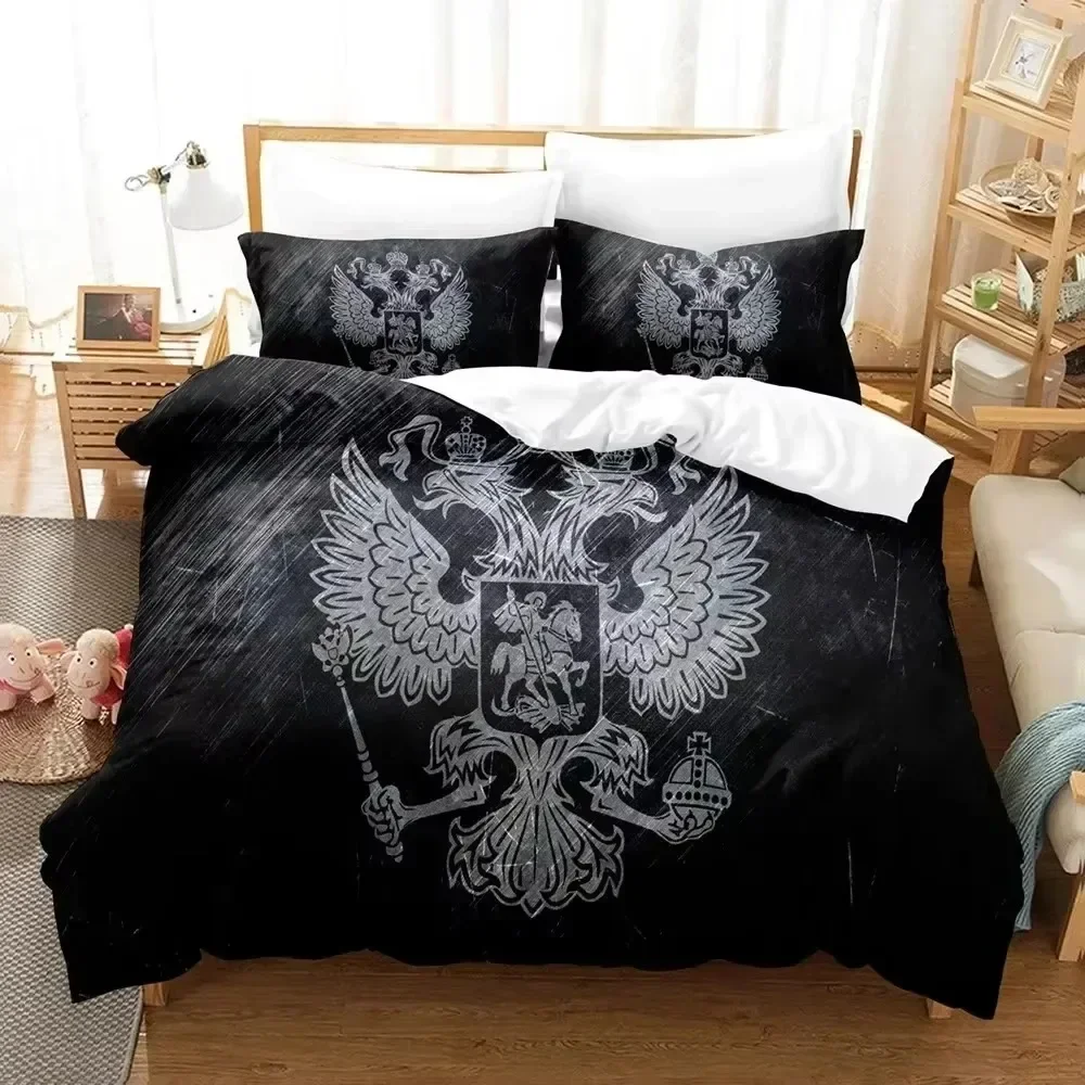 Russian Flag State Insignia Bedding Set 3D Printed Suitable for Bedroom Duvet Cover Set With Pillowcases Kids Home Textile