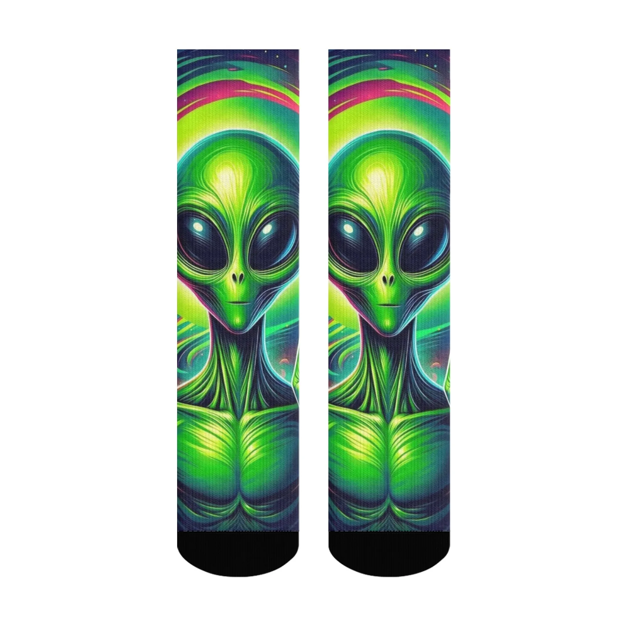 الرجعية الخيال العلمي نمط الرجال طاقم الجوارب غريبة الغريبة نمط طباعة الجوارب المريحة الدافئة لملابس الشارع عادية والمظهر اليومي #3