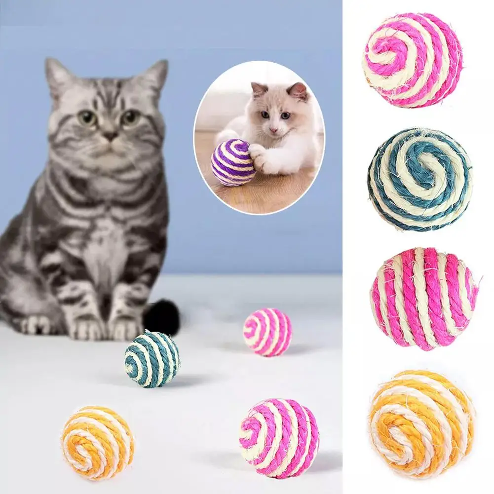 1Pc Ball Interactive Pet Toys For Cats Kitten Dog Training Playing Chewing Cats Toys Christmas Gift (Random Color)