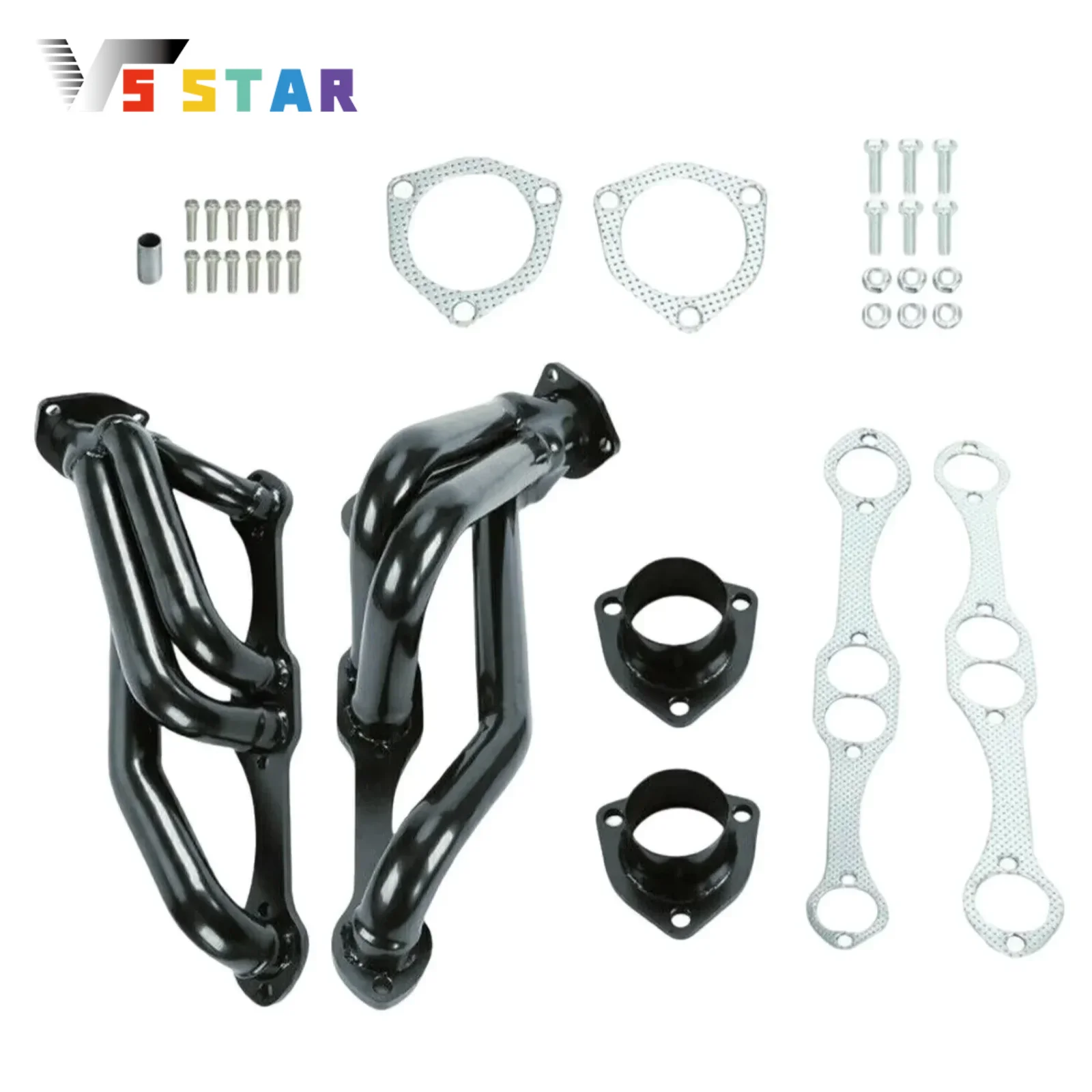 

High Quality Polished Stainless Steel Engine Swap SS Headers Black For Small Block Chevy 283 302 305 307 327 350 400 V8 Engines