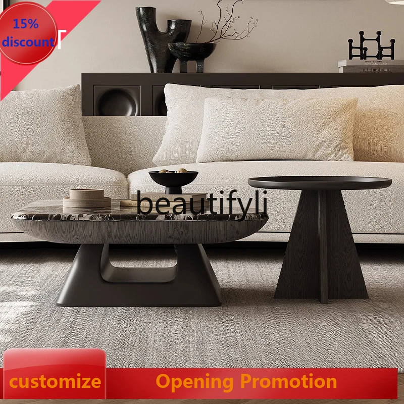 cn8617 ss Square Coffee Table for Living Room New Model Light Luxury Small Apartment High-End Home Coffee Table Set