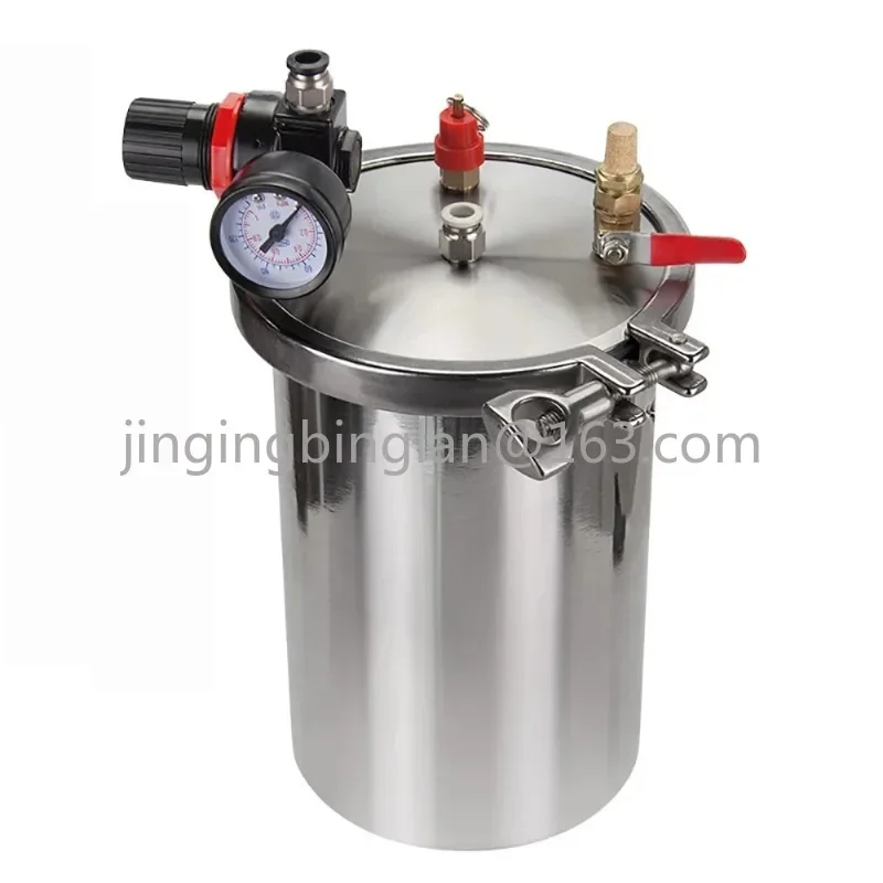 

2L Dispenser Pressure Tank 304 Stainless Steel Glue Storage Tank Fluid Dispensing Bucket With Safety Valve Pressure Valve