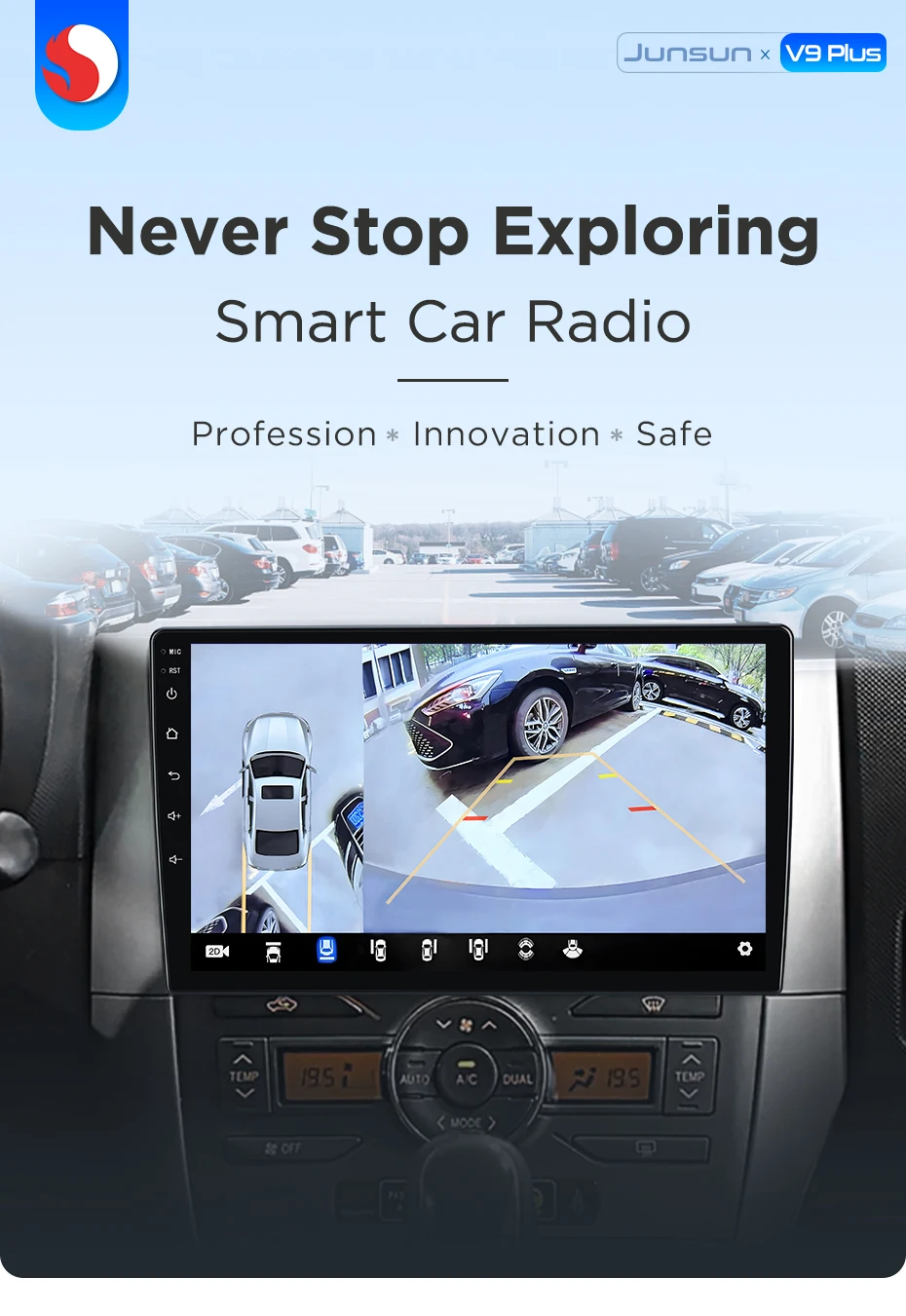 Junsun 360° ° Panorama Kamera Auto Radio Für Toyota Auris E150 2006-2012 Drahtlose CarPlay Bildschirm Android Auto Stereo GPS Navi RDS – Detail 2