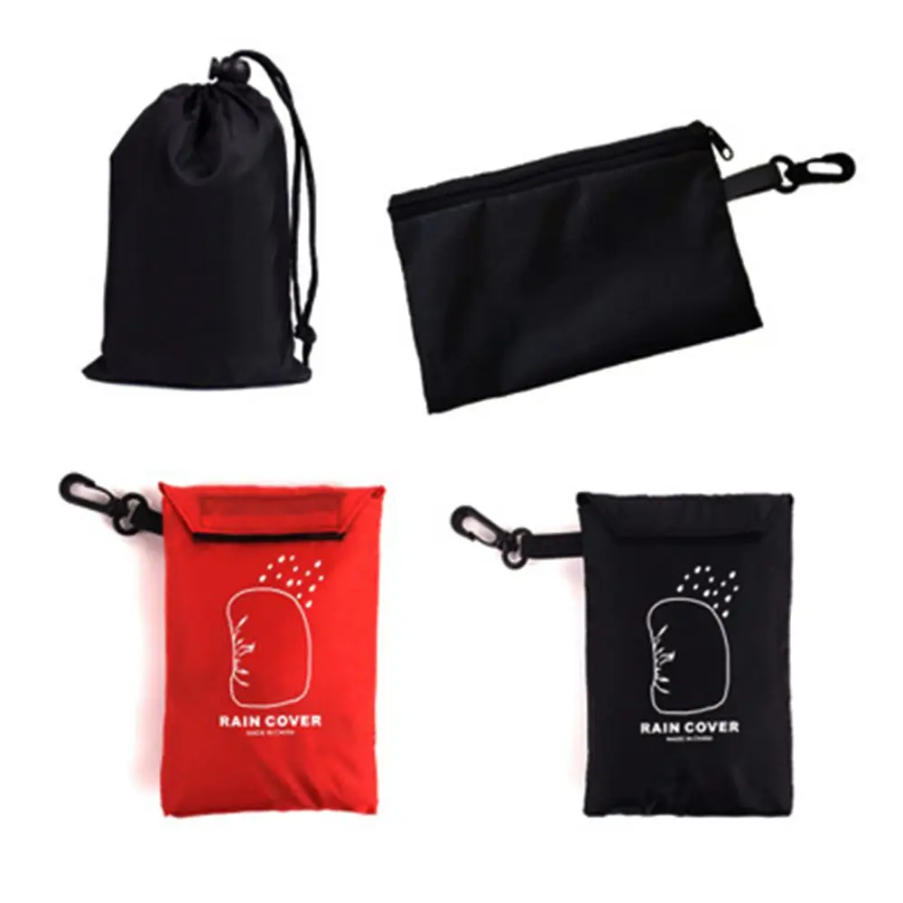 Black/red Portable Anti-tear Dust Proof Backpack Rain Cover Drawstring Storage Bags Outdoor Organizer Travel Cosmetic Bag