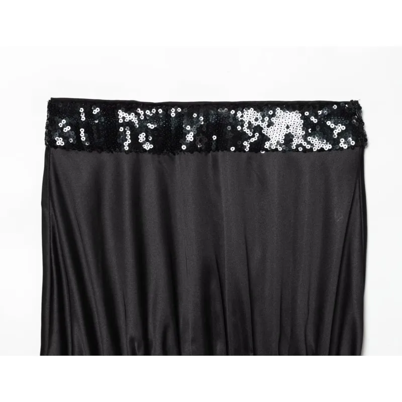 Top Bandeau de satén con lentejuelas combinadas para mujer, chaleco corto con espalda descubierta para primavera, camisola con cremallera lateral, Tops elásticos