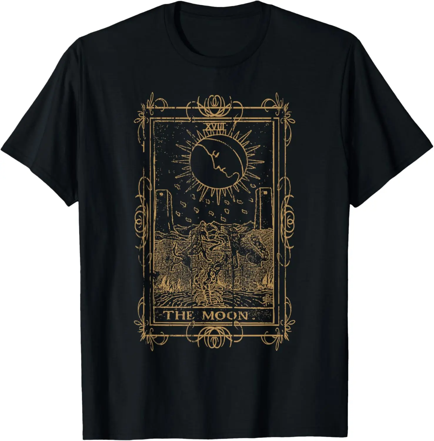 

Goth Clothing Tarot Card The Moon Witchy Occult Clothes T-Shirt