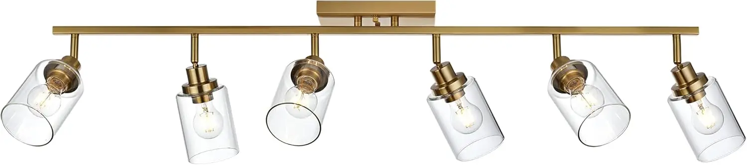 

Vanity Light Fixtures Multi-Directional Rotating Track Lighting Kit Brass, Ceiling Spotlight Fixture