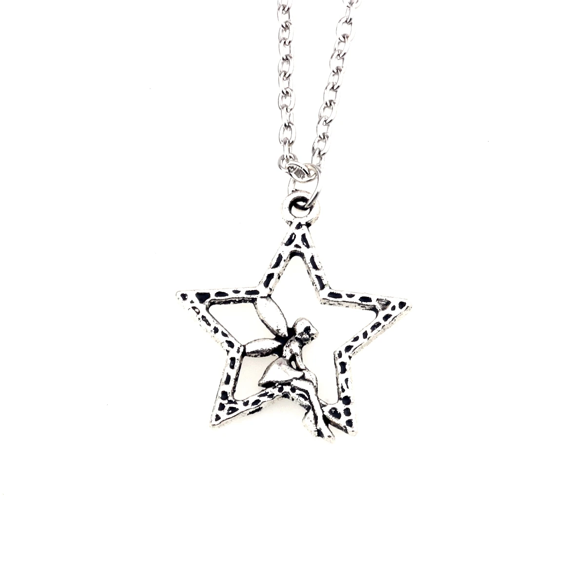 20Pcs Vintage Star Angel Pendant Necklace For Women Fashion Punk Girl Jewelry Gift