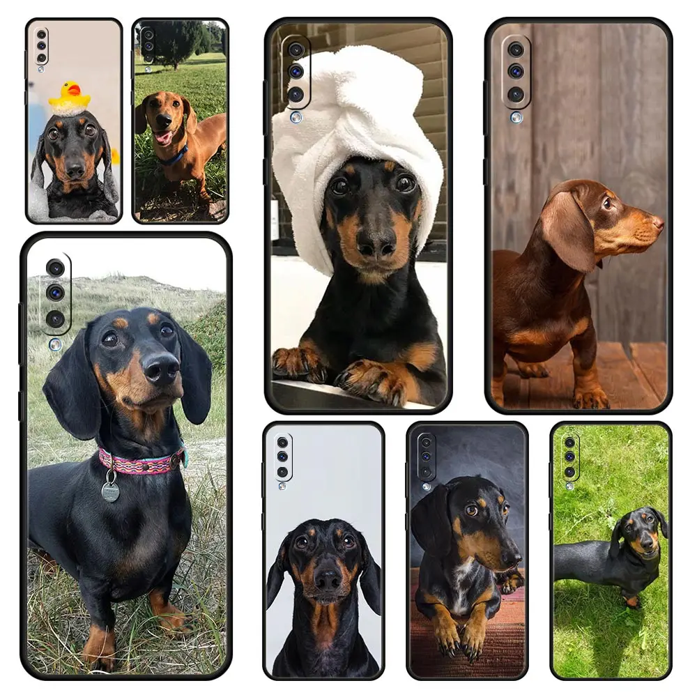 Dachshund Silhouette Dog cute Case For Samsung A24 A12 A16 A14 A32 A50 A70 A20E A20S A10S A22 A40 A34 A54 A42 A52 5G A06 Cover