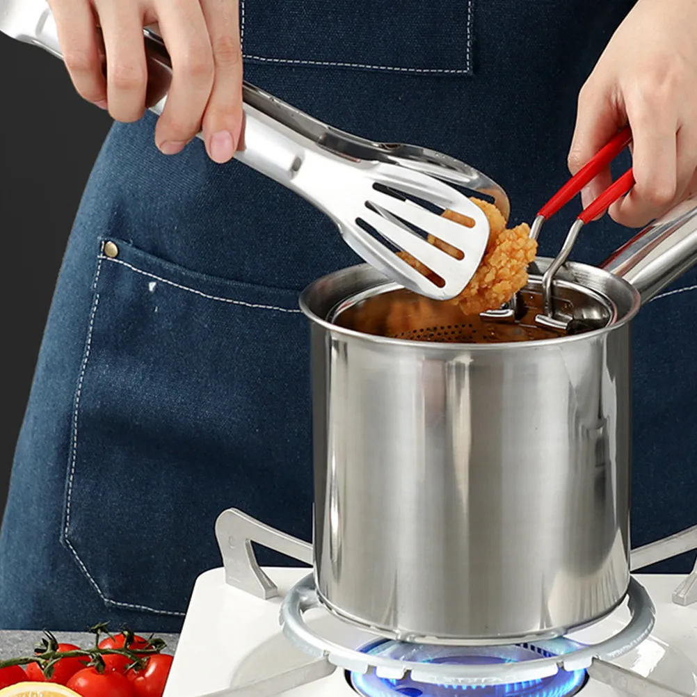 Juego de 1 Olla para Freír Profunda de Acero Inoxidable, Freidora Pequeña para Uso Doméstico, Diseño Profundo y Recto que Evita Salpicaduras de Aceite, Versátil para Sopa y Leche