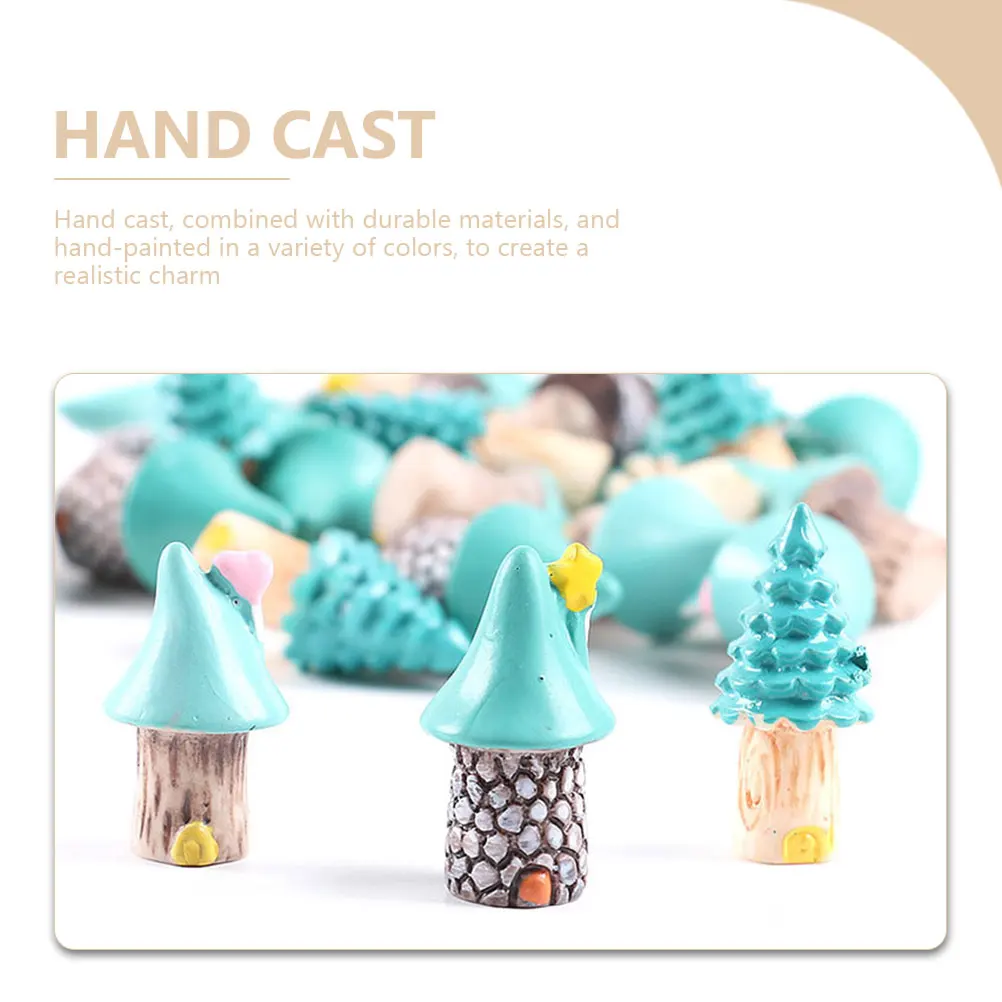 

15pcs Miniature Resin Handcrafted Garden Decoration Micro Landscape Ornament For Outdoor Home Xmas Decor