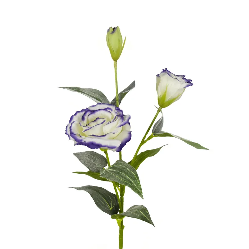 3 Branches Lisianthus Artificial Flower DIY Bridal Wedding Decoration Fake Flower Wholesale Trigeminal Eustoma Flower image 4