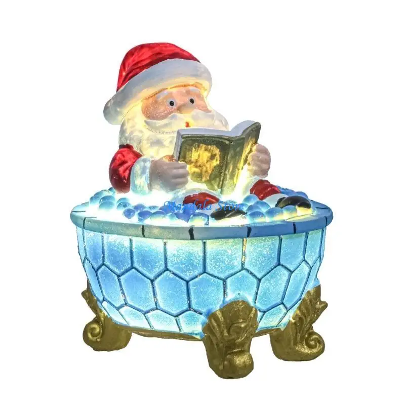 U2JC Santa Section reading lamp, Lovely Santa Section bubble bath lamp, reading book lamp Christmas desktop centerpiece, for