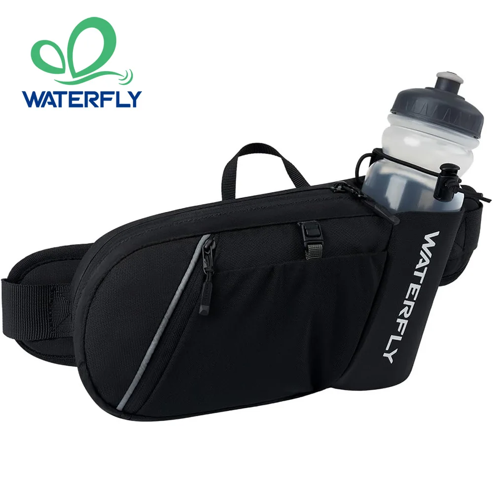 

WATERFLY Fanny Pack Waist Bag: Hiking Water Bottle Holder with Strap Waist Pack for Women Men Hydration Hip Packs for Running