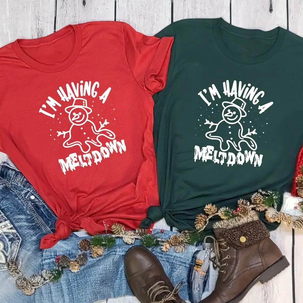 I'Am Having A Meltdown Funny Snowman T Shirt Melting Mental Health Cool Merry Christmas Xmas