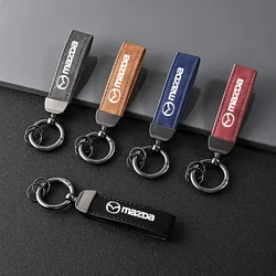 New Luxury Women Suede Leather Car Keychain For Mazda 2 3 6 8 RX8 MX3 CX4 CX-5 CX-7 CX-9 CX-3 Atenza Auto Keychain Accessories