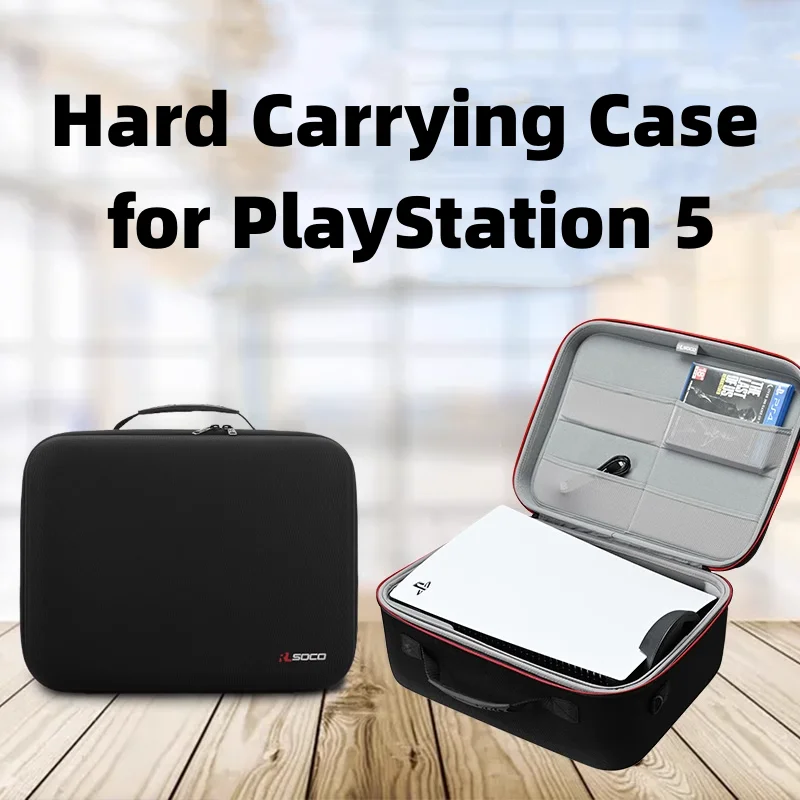 

RLSOCO hard case for PlayStation 5 digital and disc versions, travel storage box for PS5 console