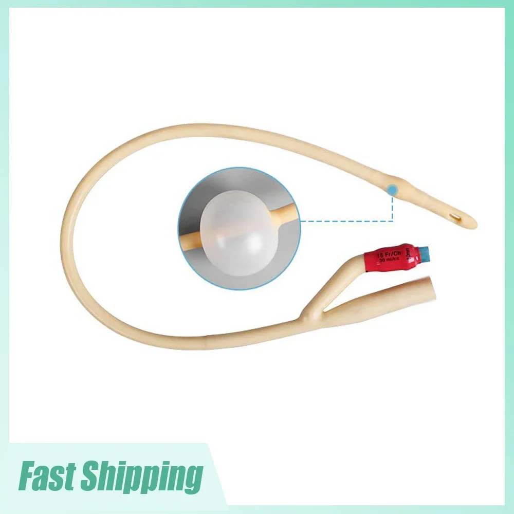 1pc Medical Male Urethral 2 Way Urinay Catheter Disposable Sterile Foley Balloon Catheter Latex Catheter with Soft Valve