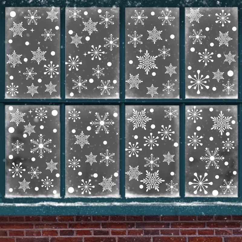 

Snowflake Electrostatic Wall Sticker Home Decor Merry Christmas Decoration For Glass Windows Decals Showcase New Year Wallpaper