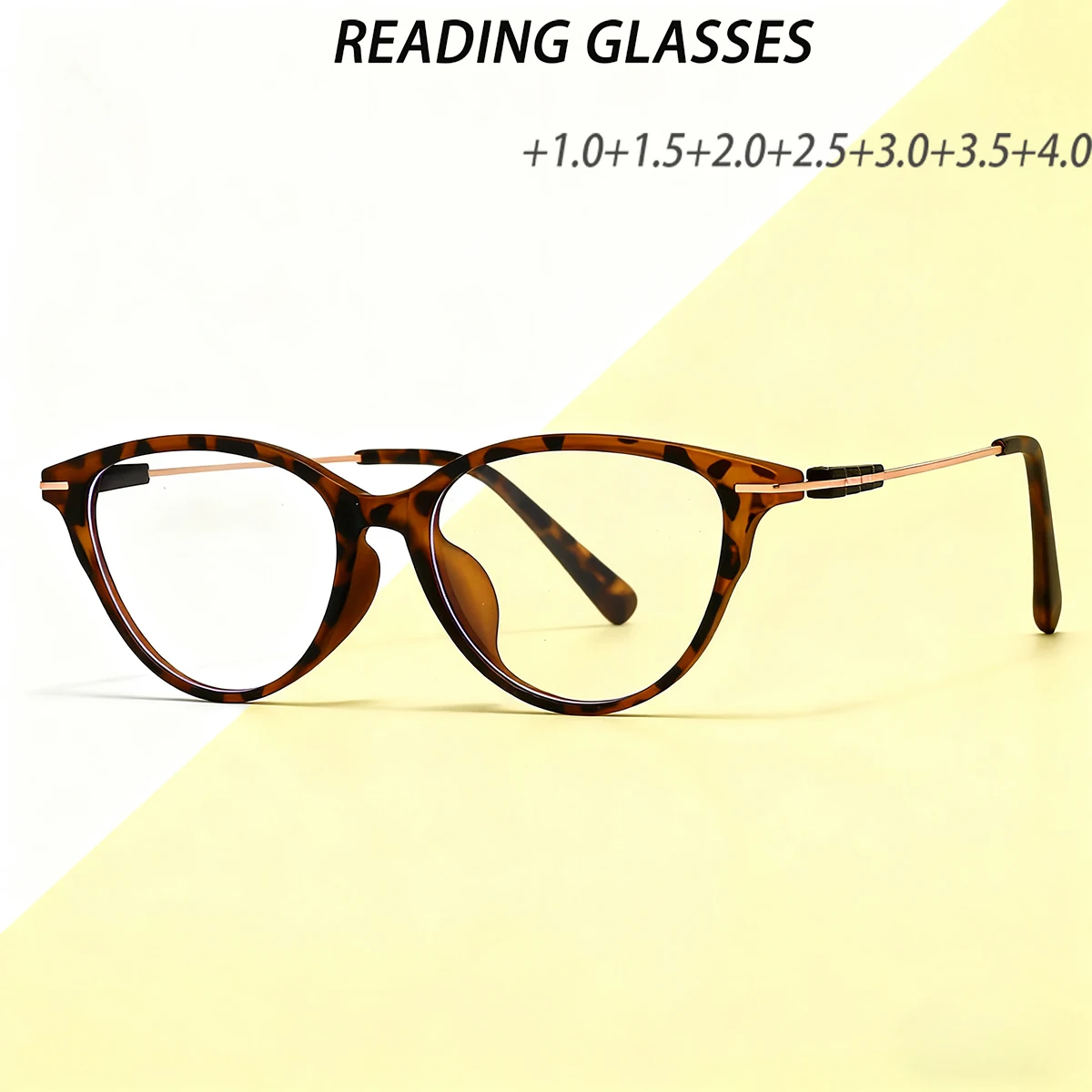 FYTOO Unisex Tortoiseshell Full-Frame Fashion Reading Glasses, Lightweight TR, Multi-Powers, Sweet Gift for Elders.