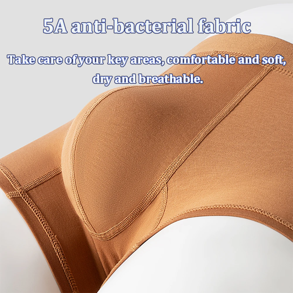 3PCS/Pack 100% Baby Cotton Super Soft Men's Panties Antibacterial Breathable Underpants 3D U-type Crotch Seamless Man Underwear