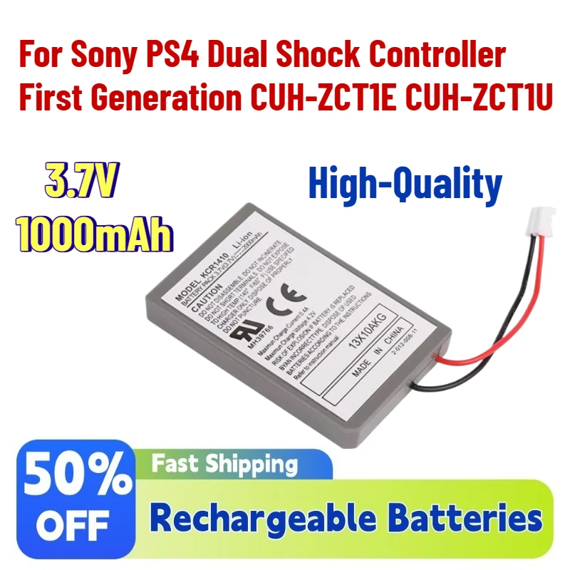 

New 3.7V 1000mAh Rechargeable Battery Pack Replacement for Sony PS4 Dual Shock Controller First Generation CUH-ZCT1E CUH-ZCT1U