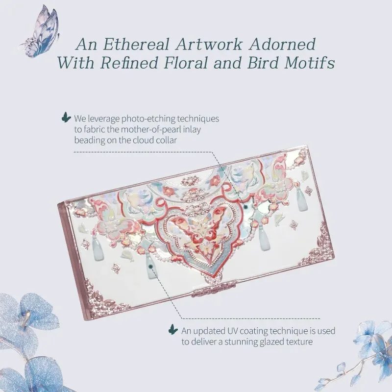 Flower Knows Makeup Butterfly Cloud Collar Collection Embossed 6 Color Eyeshadow Palette Long Lasting Waterproof Gliter For Eyes