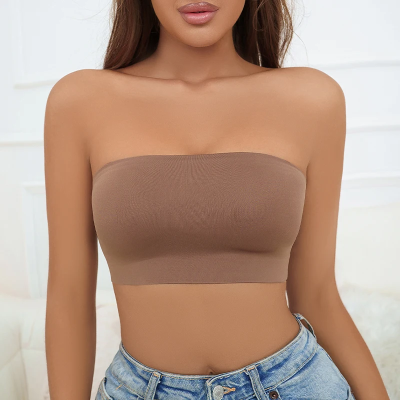 Strapless Bras Women's Tube Top Bra Female Sexy Crop Top Seamless Tube Tops Girls Nonwire Bandeau Underwear Intimates Size S-XL