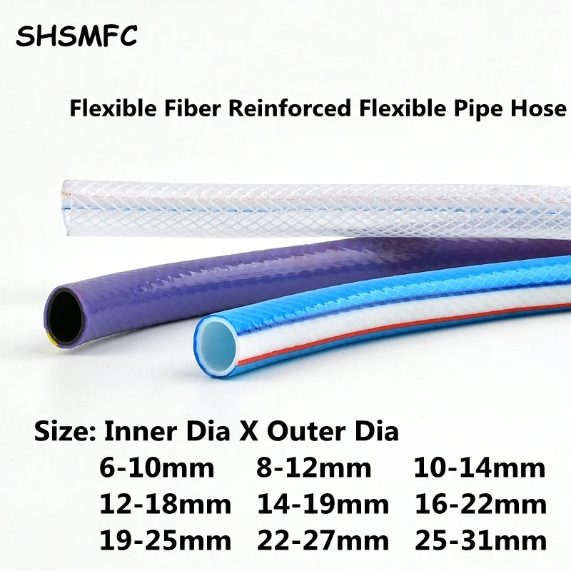 Braided Reinforced Hose Gardend Irrigation Flexible Fiber Water Supply Pipe Environmental Protection Pipe Car Washing Water Pipe