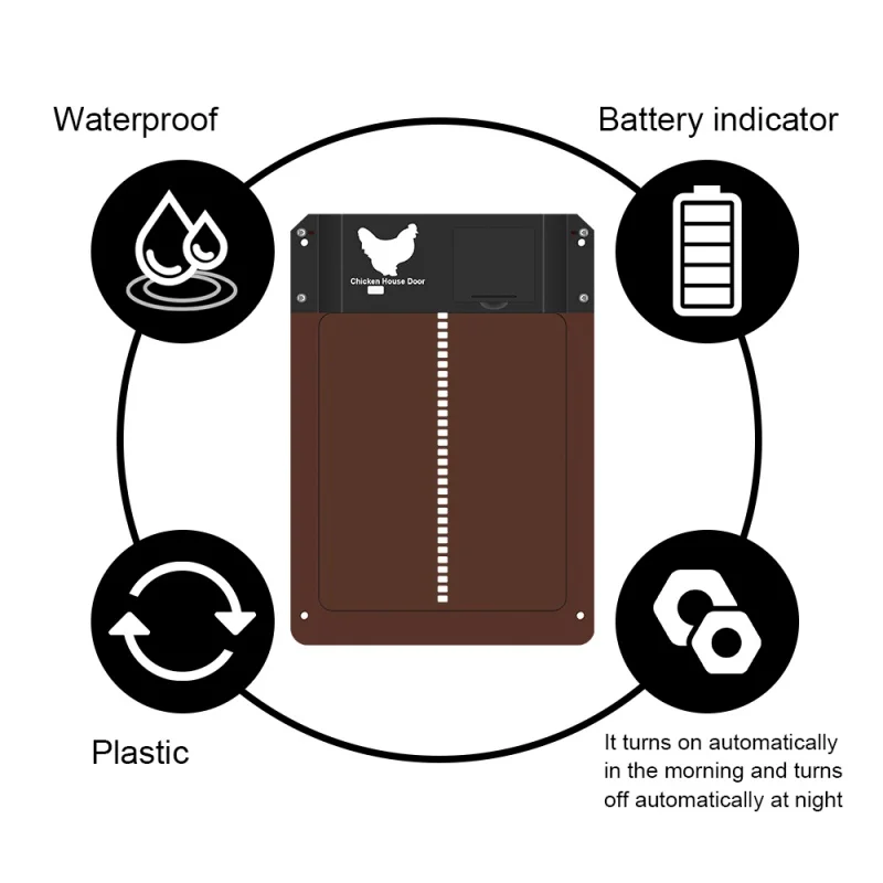 Automatic Chicken Coop Door Auto Open Close Door Opener Night And Morning Delay Light Sense Door Opener
