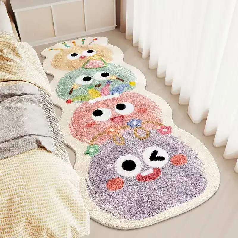 Cartoon Style Rugs for Bedroom Irregular Shape Living Room Decoration Carpet Fluffy Soft Bedside Floor Mat Thick Plush Study Rug