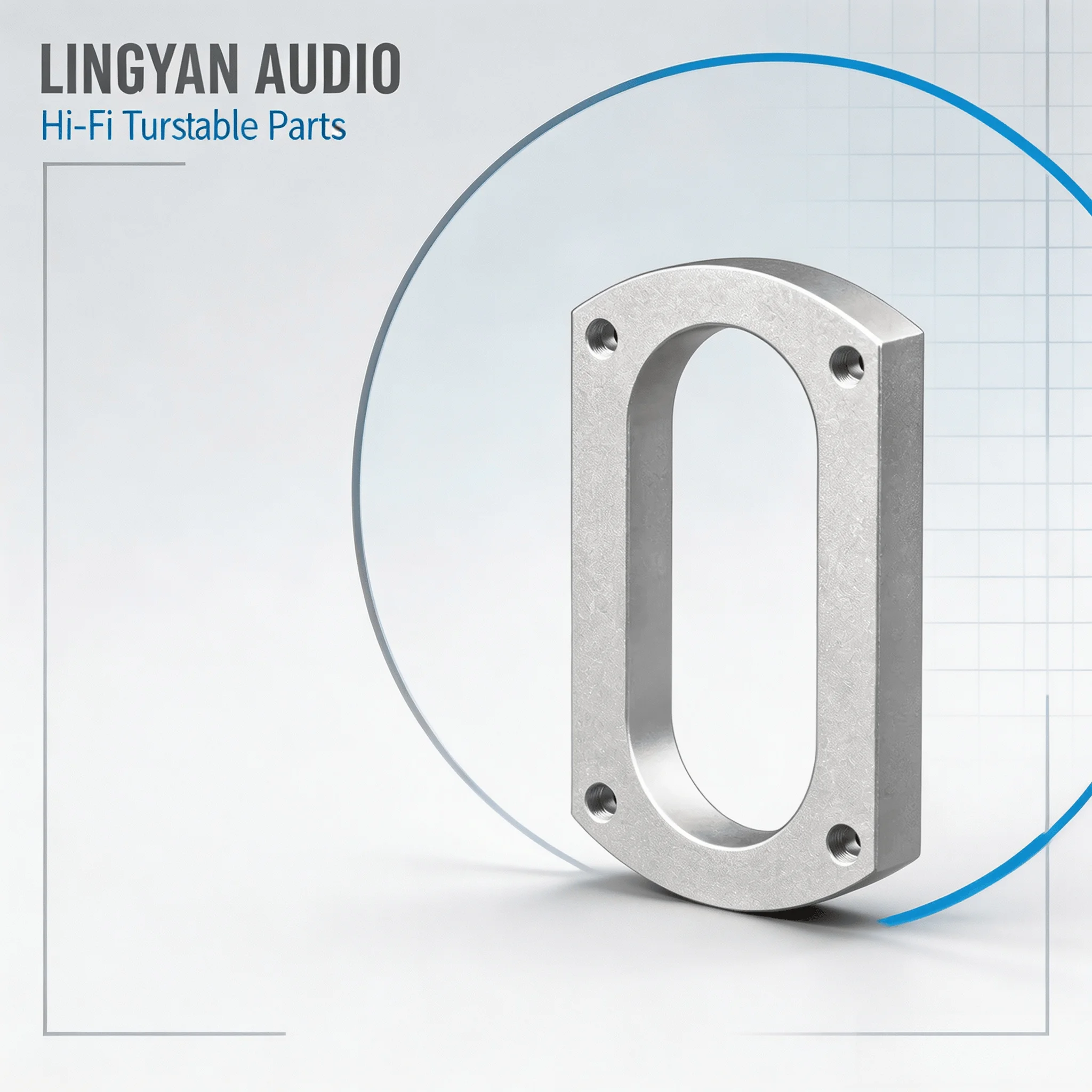 10mm Aluminum Alloy 4‑Hole SME Tonearm Height Riser Spacer Plate for Hi‑Fi Vinyl Record Turntable Upgrade Replacement Part