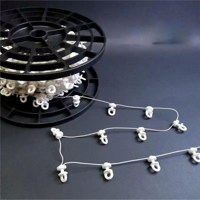 PORK-S Fold Curtains Runner - Wave Ripple Fold Curtain Track Runner Plastic Drape Slider Accessories(20M,Spacing 60Mm)