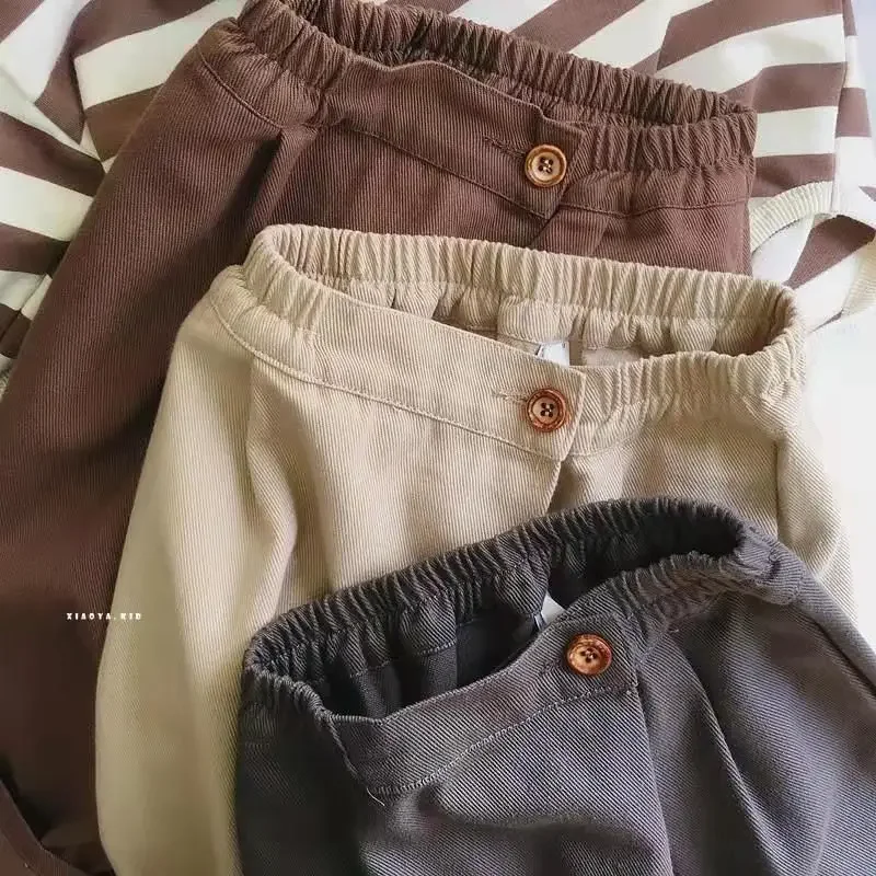 Pantaloni Casual per bambini primavera autunno per bambini nuovi ragazzi ragazze tinta unita pantaloni larghi Harlan pantaloni lunghi coreani bambini