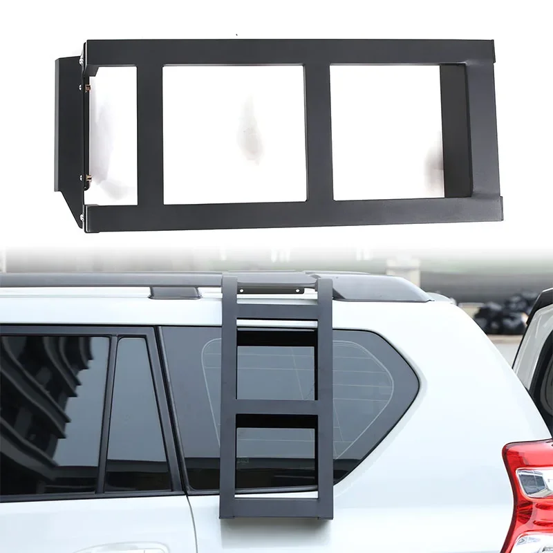 

1Pcs Aluminum Alloy Black For Toyota Land Cruiser Prado 150 2010-2023 Car Rear Side Ladder Roof Climbing Ladder Car Accessories