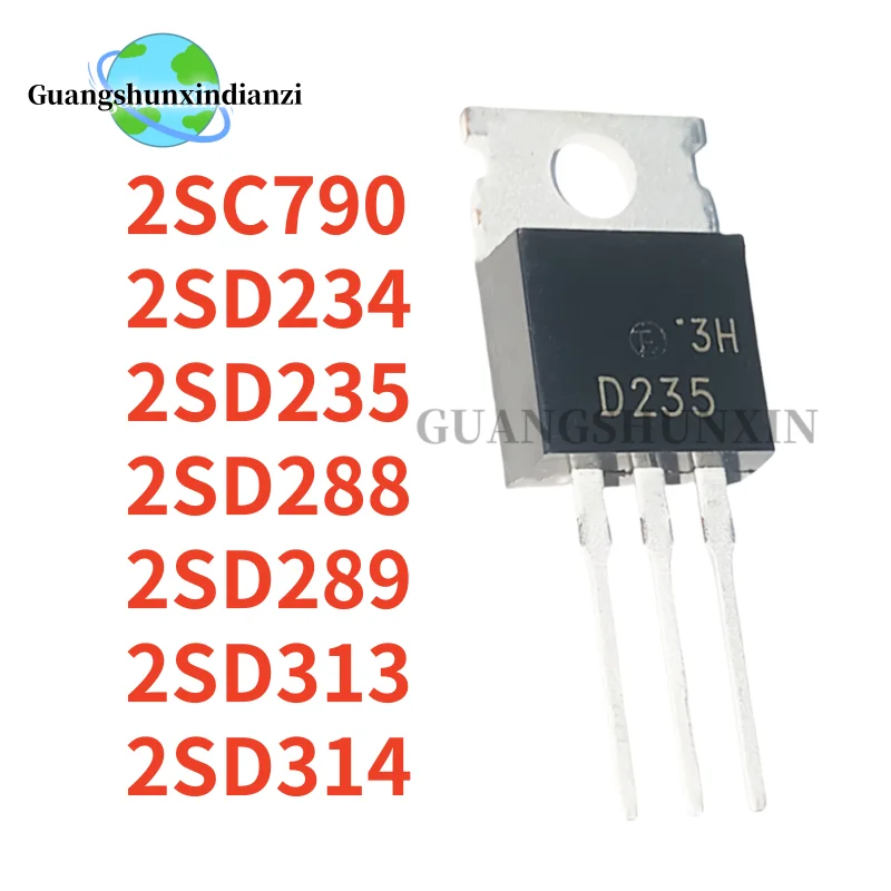 10 Uds nuevo 2SC790 2SD234 2SD235 2SD288 2SD289 2SD313 2SD314 TO-220 C790 D234 D235 D288 D289 D313 D314 en Stock