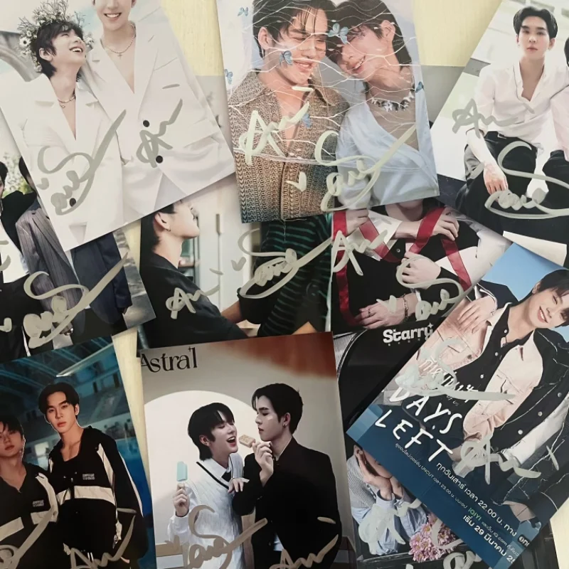 Auausave Magazine Cover Poster Autographed Photos Thai TV Your Sky Drama Stills Handwritten Signature Picture
