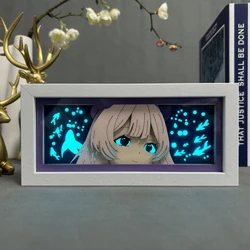 Genshin Impact Kokomi Led Light Box For Bedroom Gamer Room Decoration Night Light 3d Paper Cut Shadow Box Genshin Impact Lamp