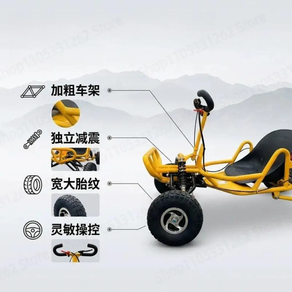 80cc air cooled all terrain go kart big tire outdoor motorcycle kit set tool pack