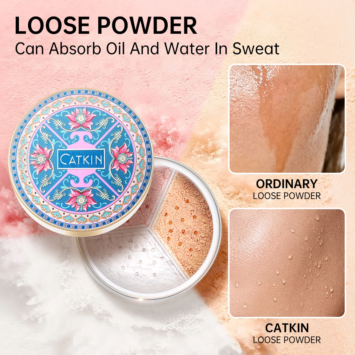 Catkin Make-up lose Abbinde puder, Öl kontrolle poreless Gesichts puder geeignet für alle Hauttöne und pflegen matt und natürlich