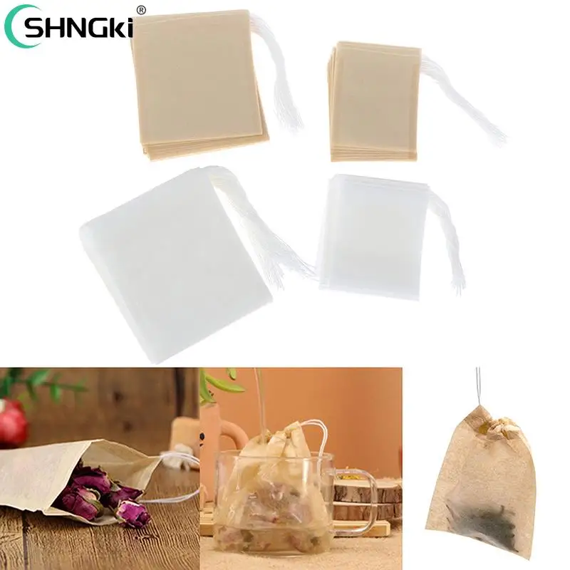 100 Pz/lotto Bustine di Tè Sacchetti Per Bustina di tè Infusore Con La Stringa di Guarire Sigillo 5*6cm/7*8cm/8*10cm Bustina Bustine di Carta da Filtro Bustine di Tè Vuote