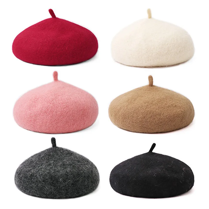 Autunno inverno neonate berretto cappello coreano caldo cappelli di lana per bambini tinta unita bambino neonato berretto classico accessori per