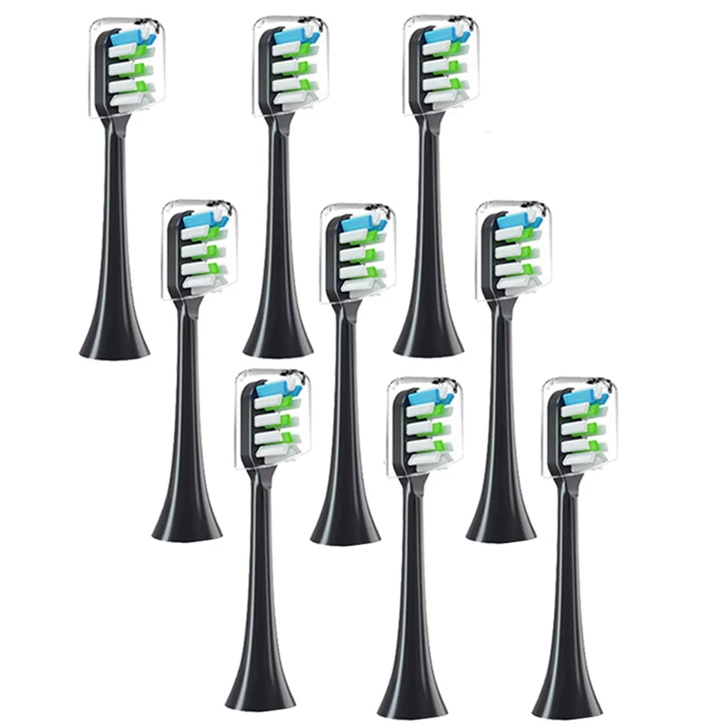 

9PCS Replacement Brush Heads for V1 V2 X3 X3U X5 D2 D3 SOOCARE Electric Toothbrush Soft Bristle,A