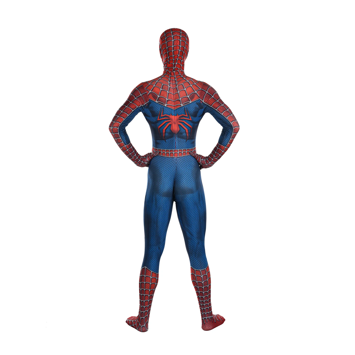 LOCAL WAREHOUSE-Blue Tony Raimi Web Hero Costume Unisex Halloween Themed Party Cosplay Full Body Suit with Removable Mask