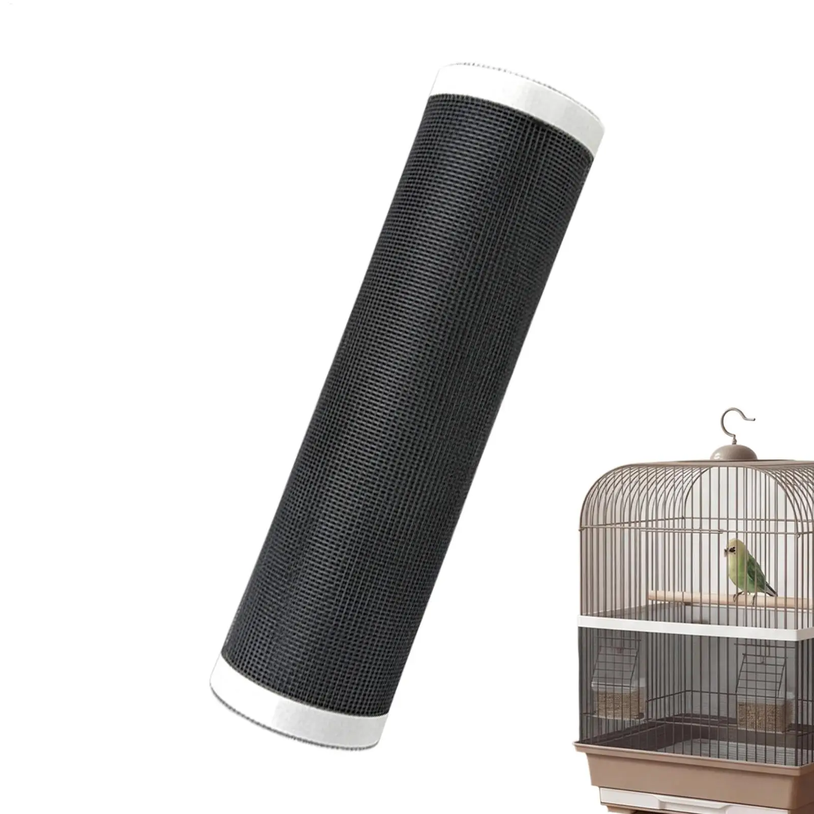 Bird Cage Seed Catcher Mesh Net Self-Adhesive Cuttable Breathable Anti-Splatter Guard Wrap Cover Parrot Feathers Accessories